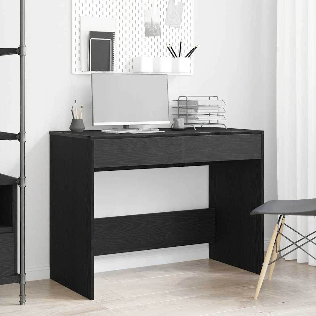 Bureau chêne noir 101x50x76,5 cm Bois d'ingénierie Bureaux vidaXL
