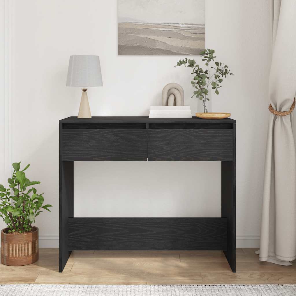 Table console chêne noir 89x41x76,5 cm bois d'ingénierie