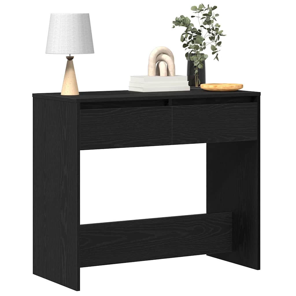 Table console chêne noir 89x41x76,5 cm bois d'ingénierie