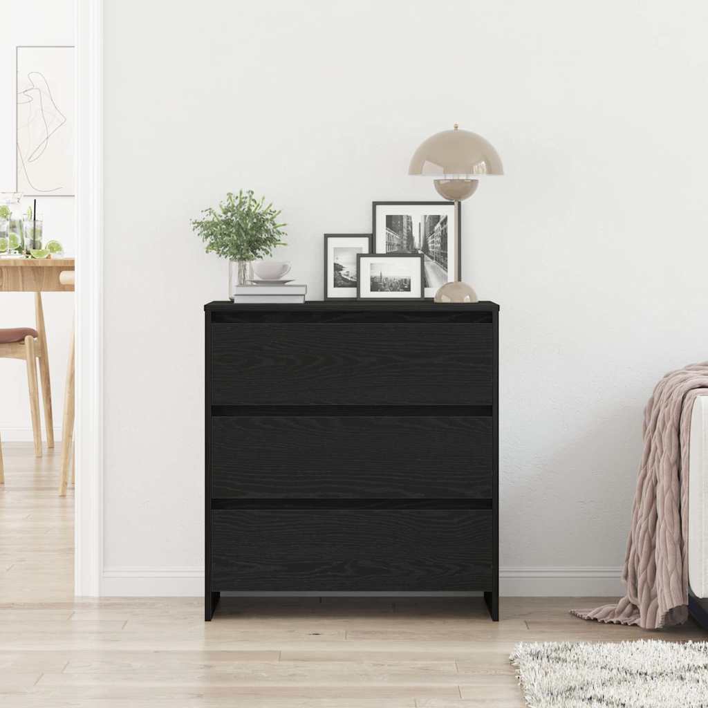 Buffet en chêne noir 70 x 41 x 75 cm bois d'ingénierie - XIOS
