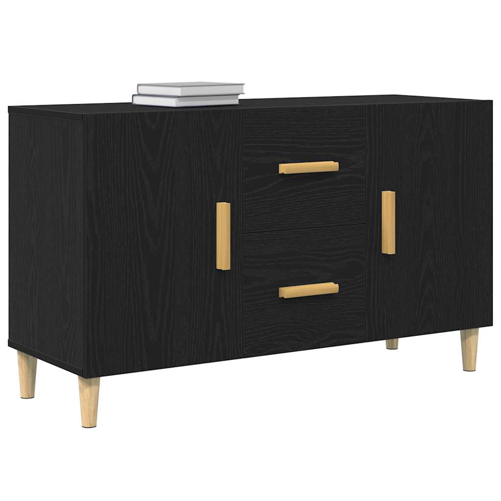 Buffet chêne noir 100x36x60 cm bois d'ingénierie - XIOS