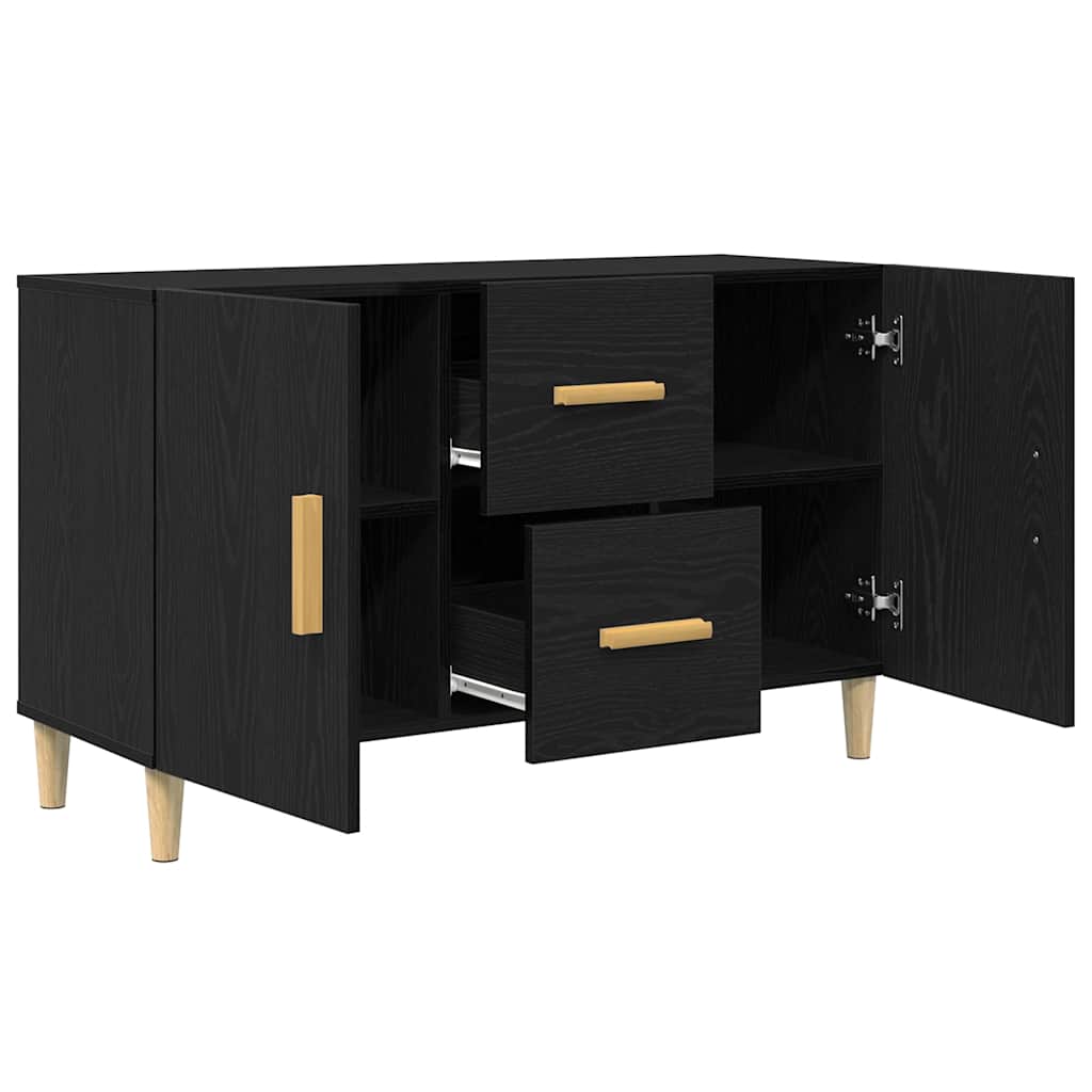 Buffet chêne noir 100x36x60 cm bois d'ingénierie - XIOS