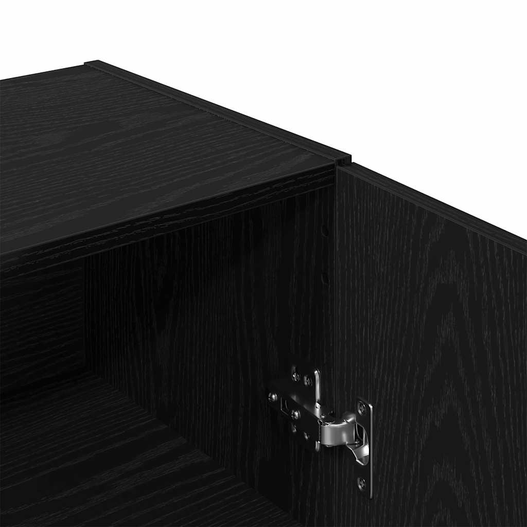 Buffet chêne noir 100x36x60 cm bois d'ingénierie - XIOS