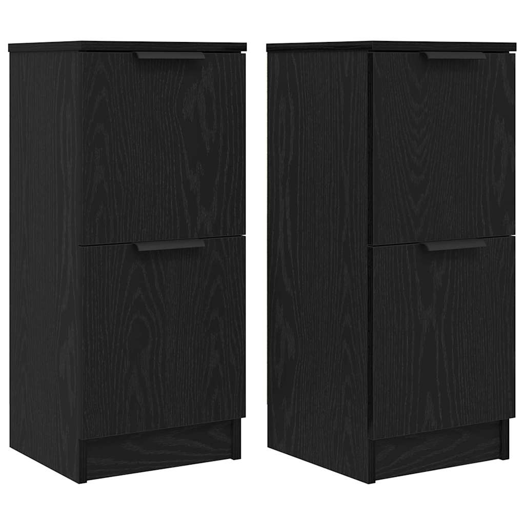 Buffet 2 pcs Chêne noir 30 x 30 x 70 cm Bois d'ingénierie - XIOS