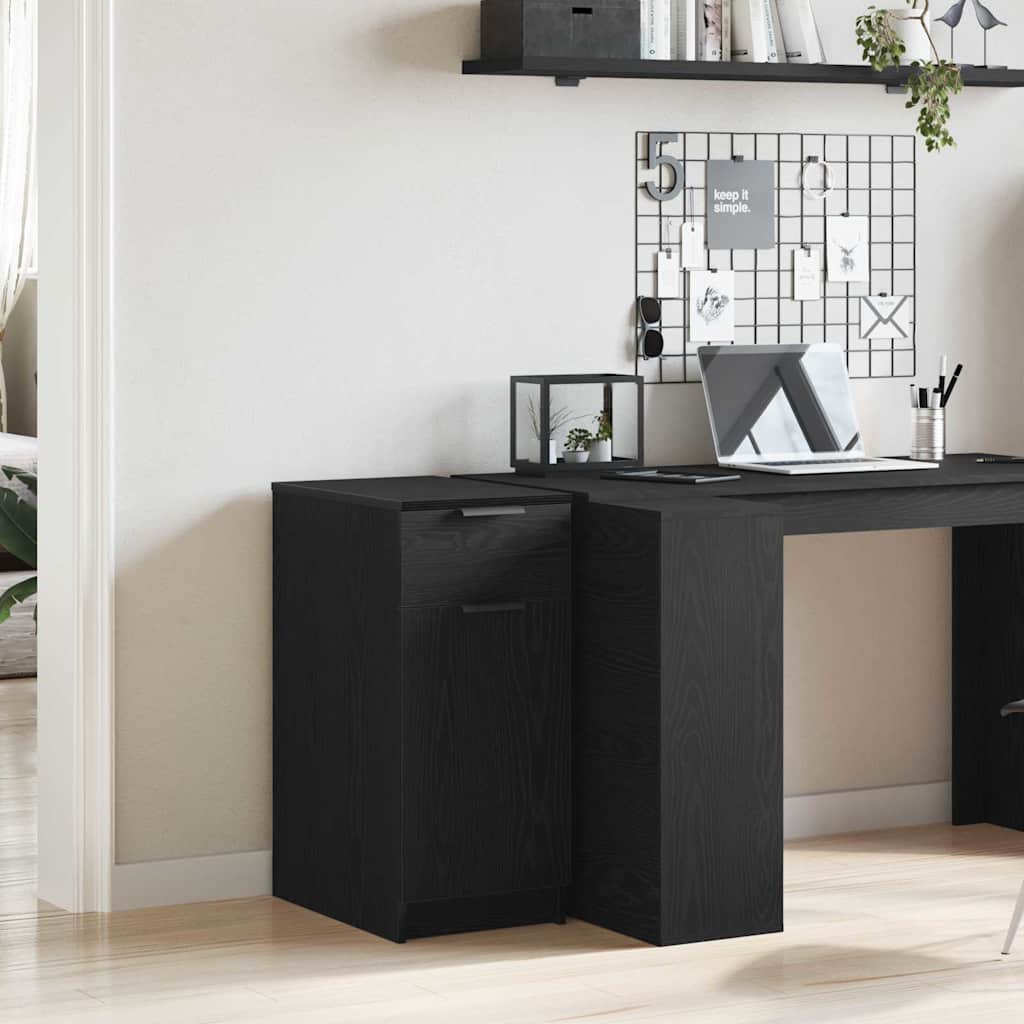 Armoire de bureau vidaXL en chêne noir - 33x50x75 cm - Fabriquée en bois d'ingénierie