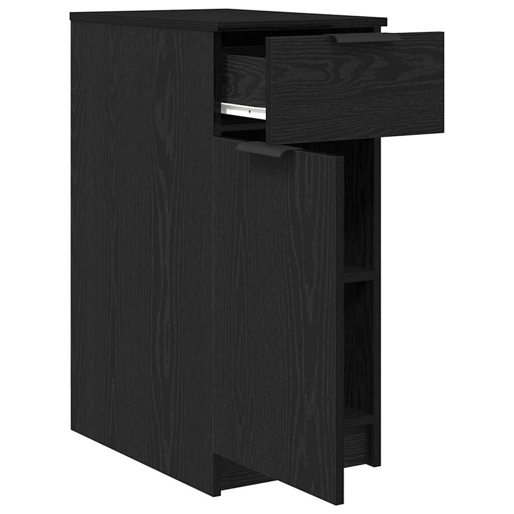Armoire de bureau vidaXL en chêne noir - 33x50x75 cm - Fabriquée en bois d'ingénierie