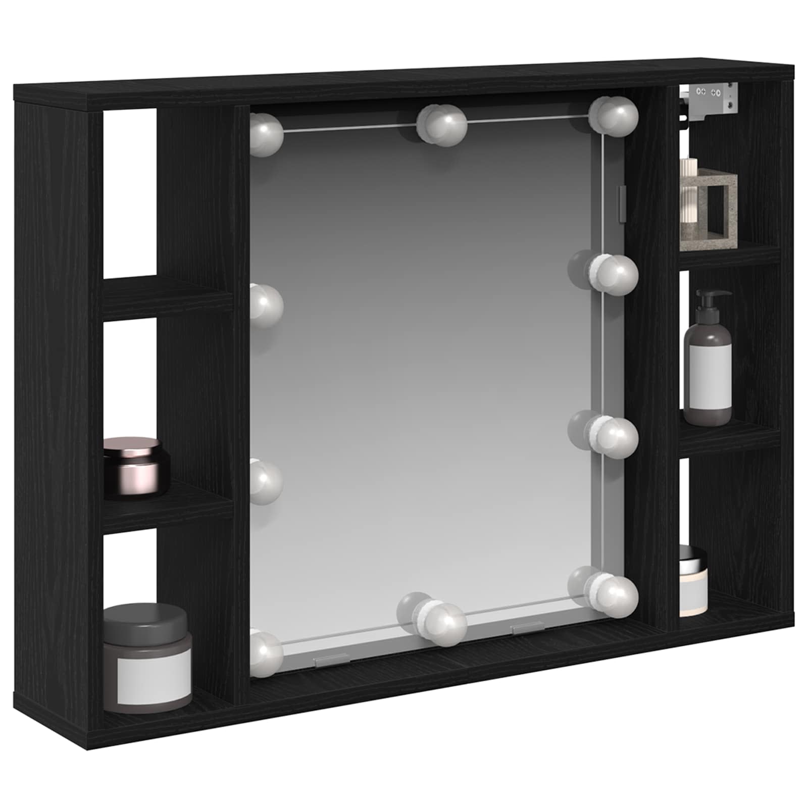Armoire Miroir Chêne noir 76 x 15 x 55 cm Bois d'ingénierie - XIOS