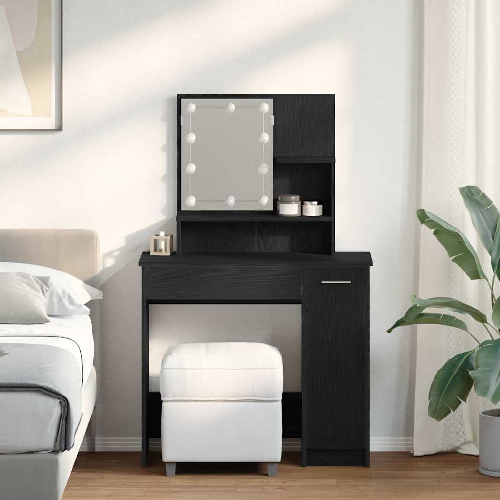 Table de Toilette avec tiroir Chêne noir 86.5 x 35 x 136 cm - XIOS