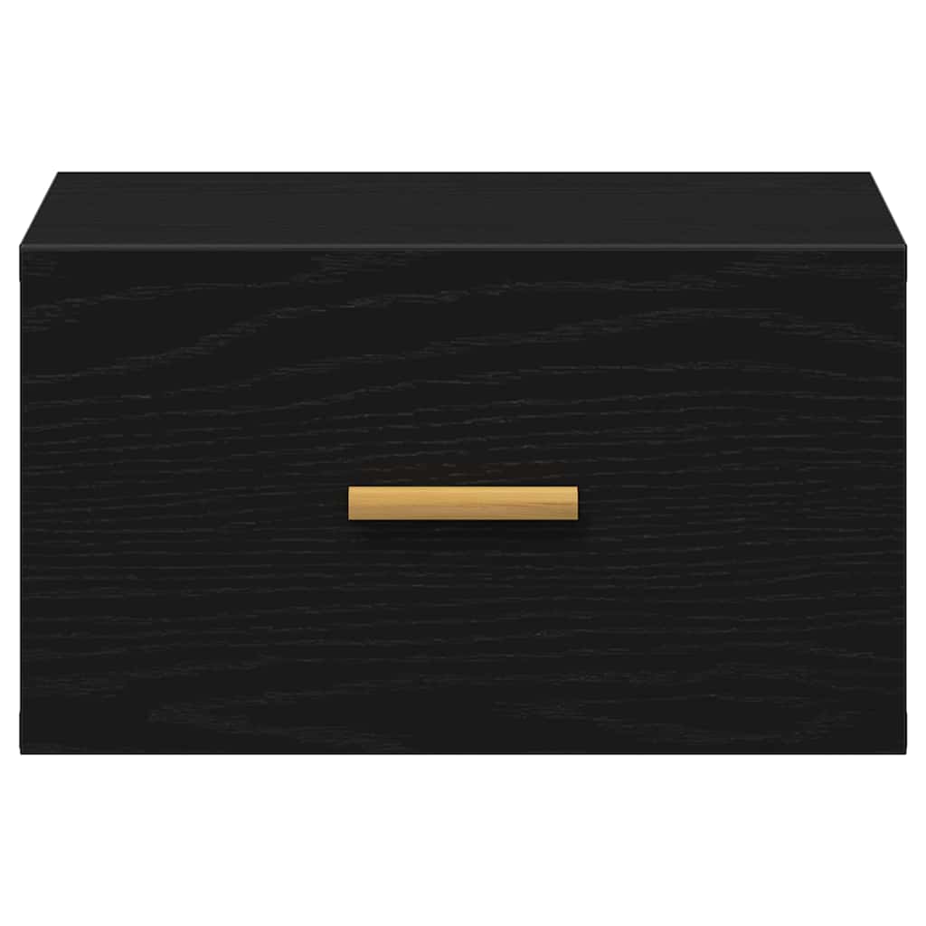 Cabinet de chevet mural avec tiroir Chêne noir 35 x 35 x 20 cm