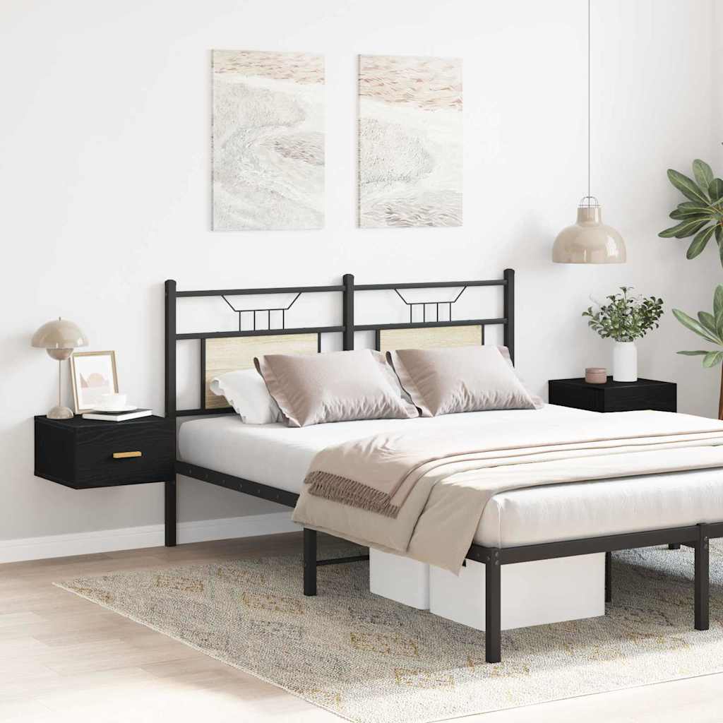 Cabinet de chevet mural 2 pcs Chêne noir 35 x 35 x 20 cm