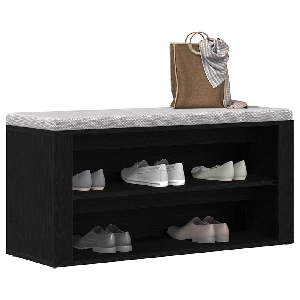 Banc à chaussures Chêne noir 100x35x45 cm Bois d'ingénierie - XIOS