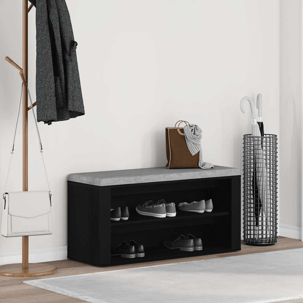 Banc à chaussures Chêne noir 100x35x45 cm Bois d'ingénierie - XIOS