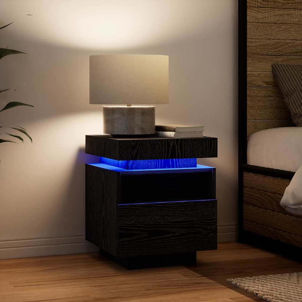 Cabinet de Chevet avec tiroir Chêne noir 40 x 39 x 48.5 cm