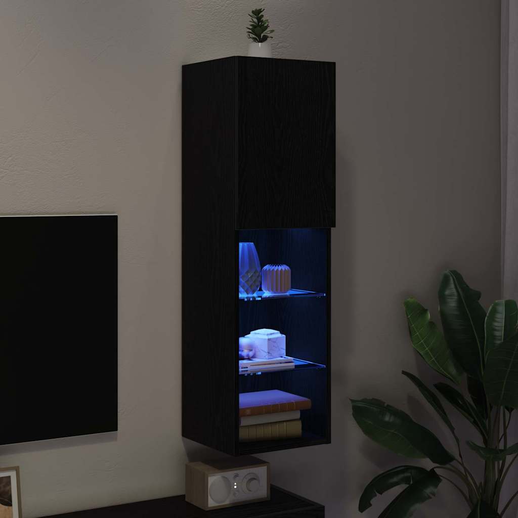 Meuble TV Noir 30.5 x 30 x 102 cm Bois d'ingénierie - XIOS