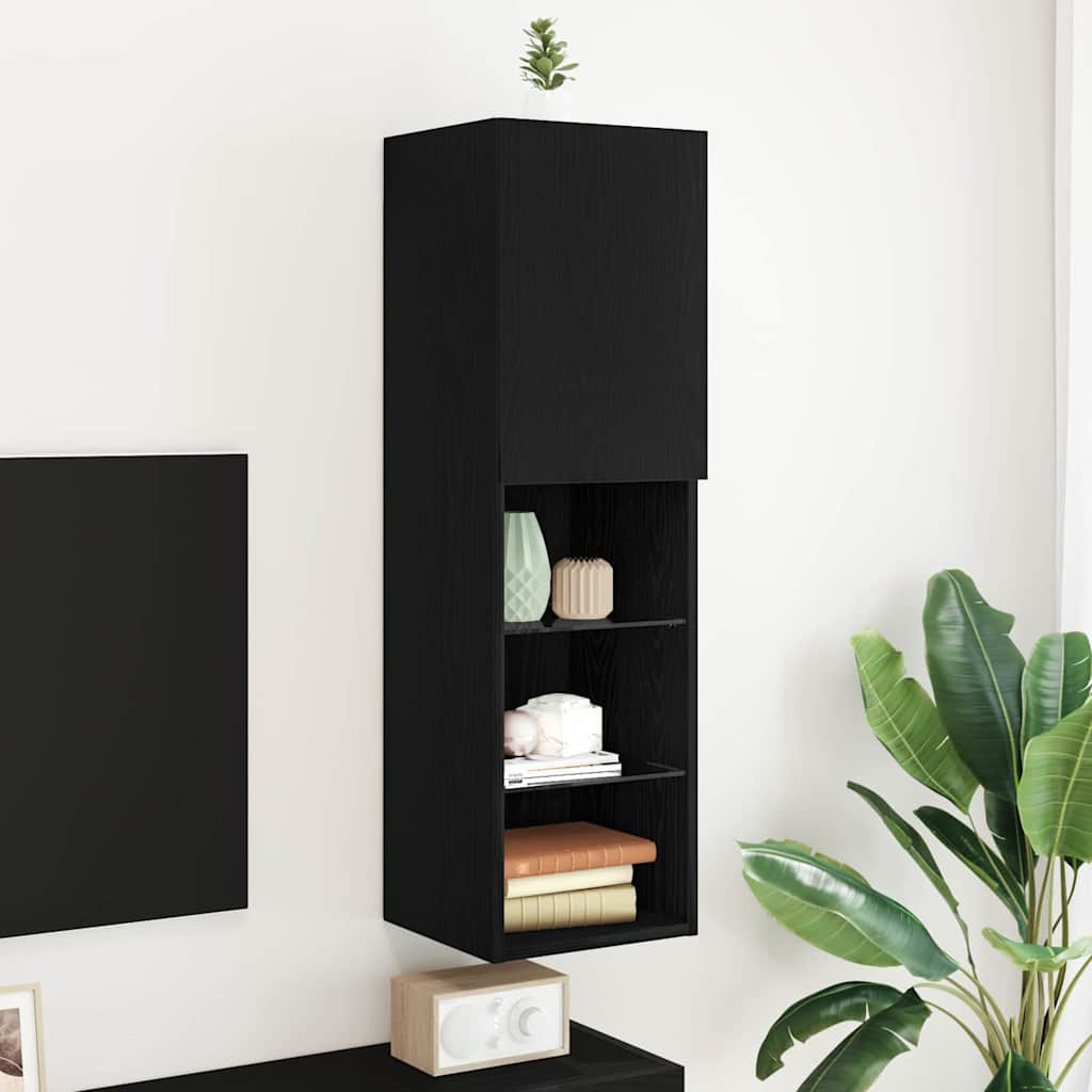Meuble TV Noir 30.5 x 30 x 102 cm Bois d'ingénierie - XIOS