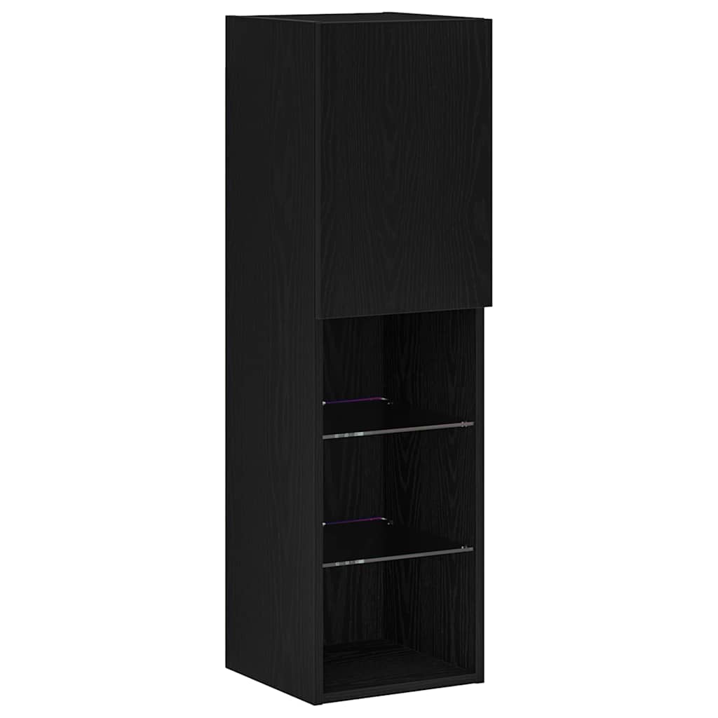Meuble TV Noir 30.5 x 30 x 102 cm Bois d'ingénierie - XIOS
