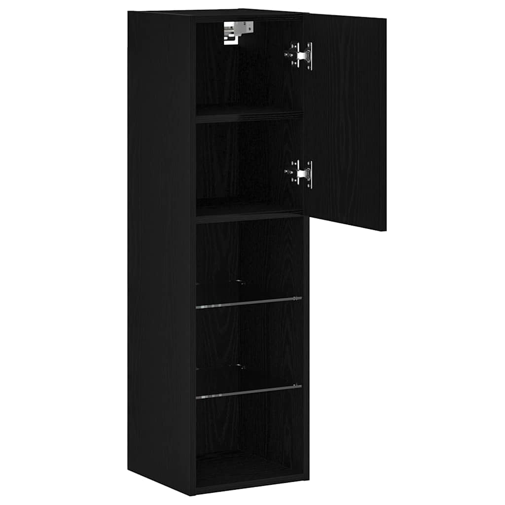 Meuble TV 2 pcs Noir 30.5 x 30 x 102 cm Bois d'ingénierie - XIOS