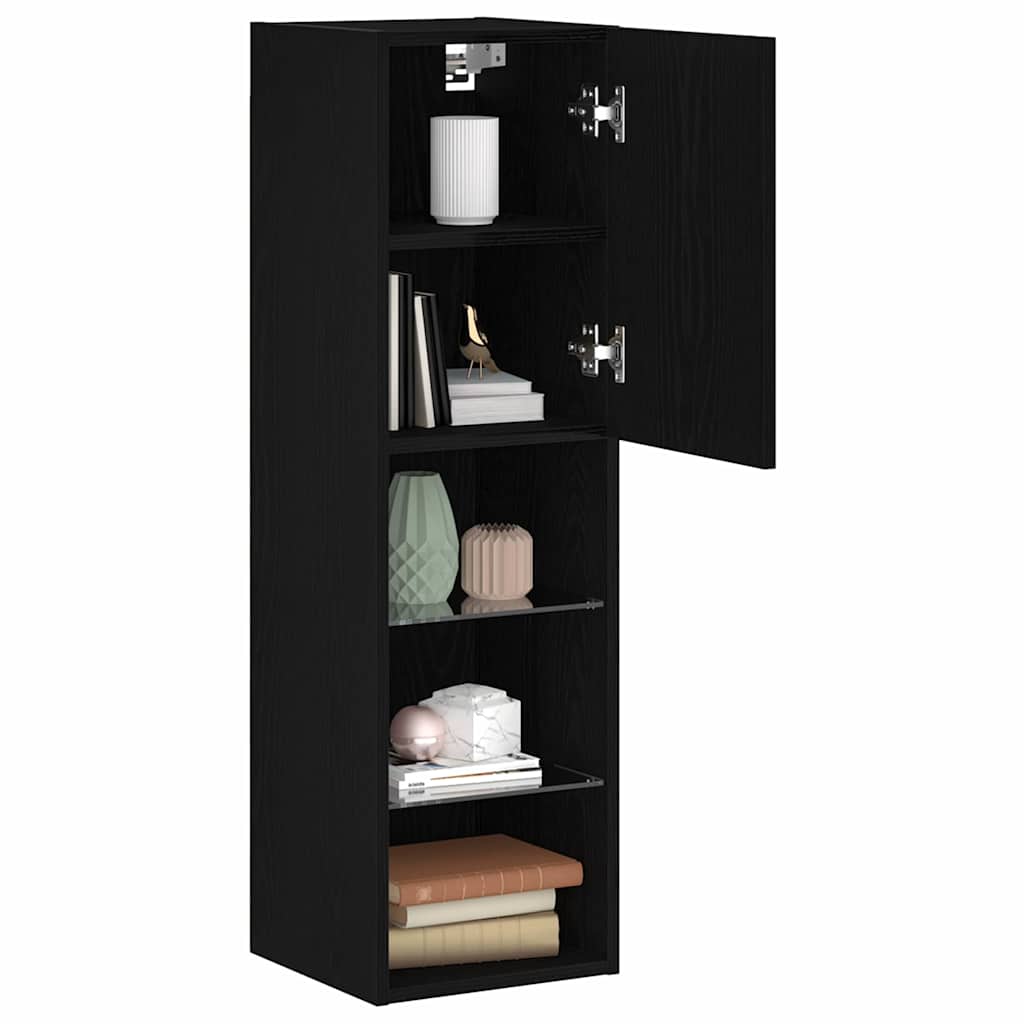 Meuble TV 2 pcs Noir 30.5 x 30 x 102 cm Bois d'ingénierie - XIOS