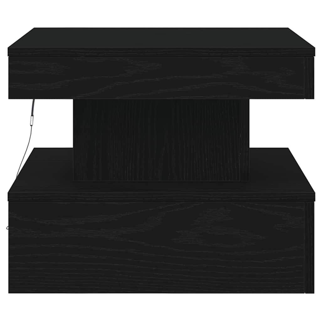 Table basse avec lumières LED chêne noir 50x50x40 cm - XIOS