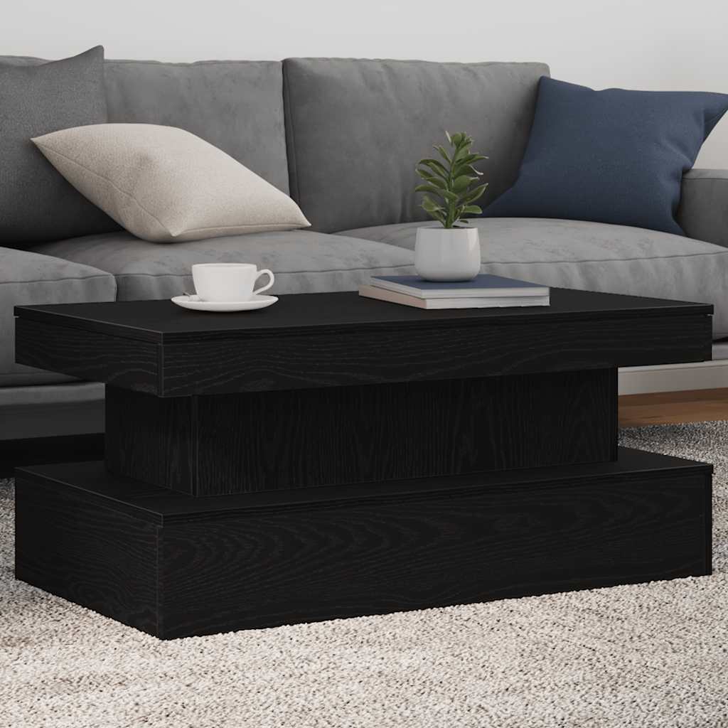 Table basse avec lumières LED chêne noir 90x50x40 cm - XIOS