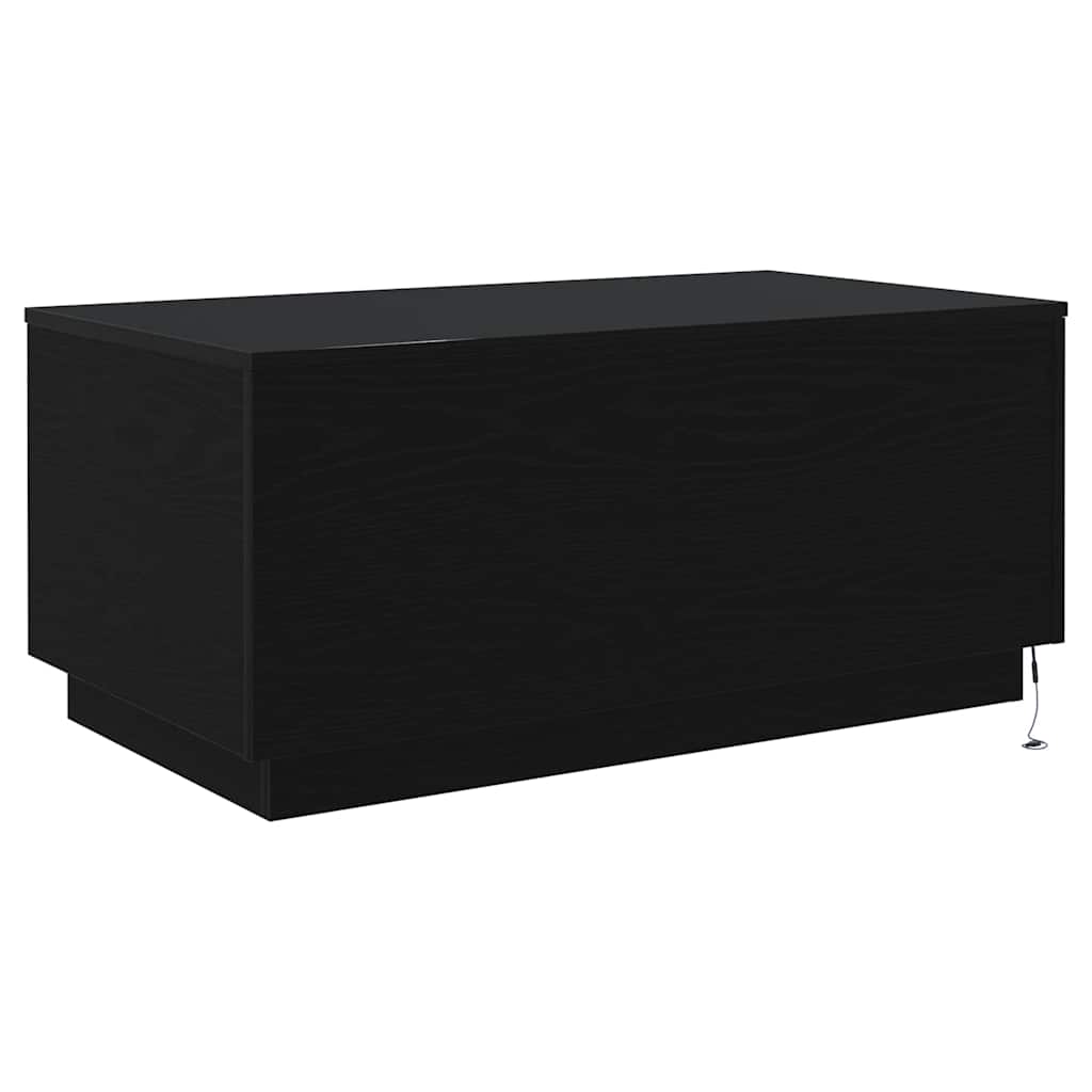 Table basse avec lumières LED chêne noir 90x50x40 cm - XIOS