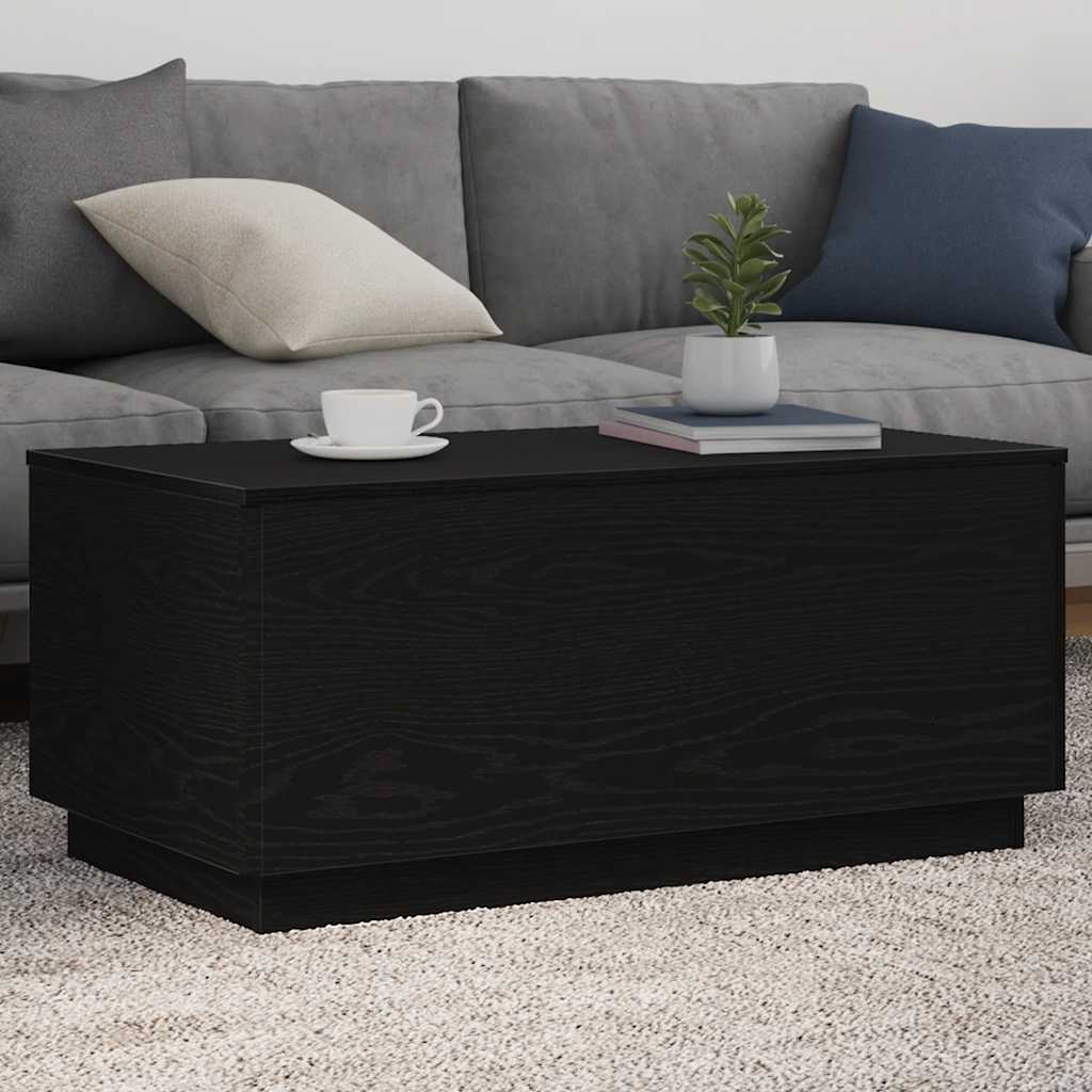Table basse avec lumières LED chêne noir 90x50x40 cm - XIOS