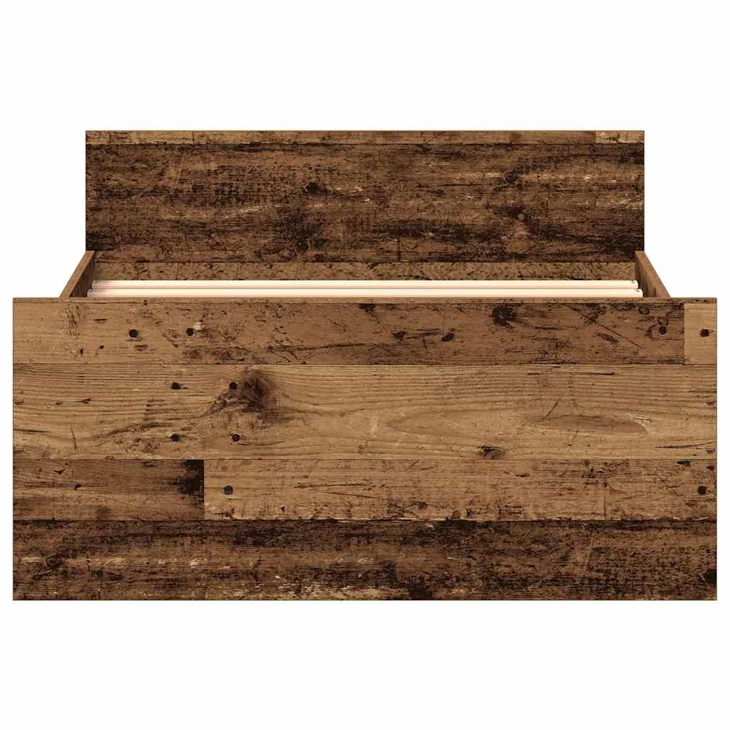 Cadre de lit sans matelas vieux bois 75x190 cm bois ingénierie - XIOS