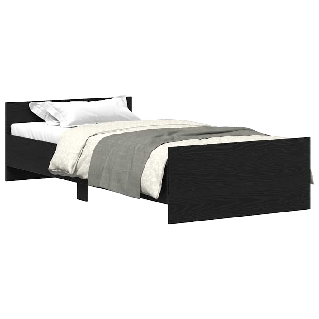 Cadre de lit sans matelas chêne noir 75x190 cm bois ingénierie - XIOS