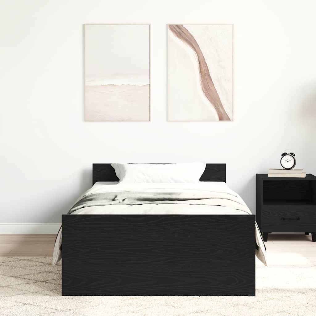 Cadre de lit sans matelas chêne noir 100x200 cm - XIOS