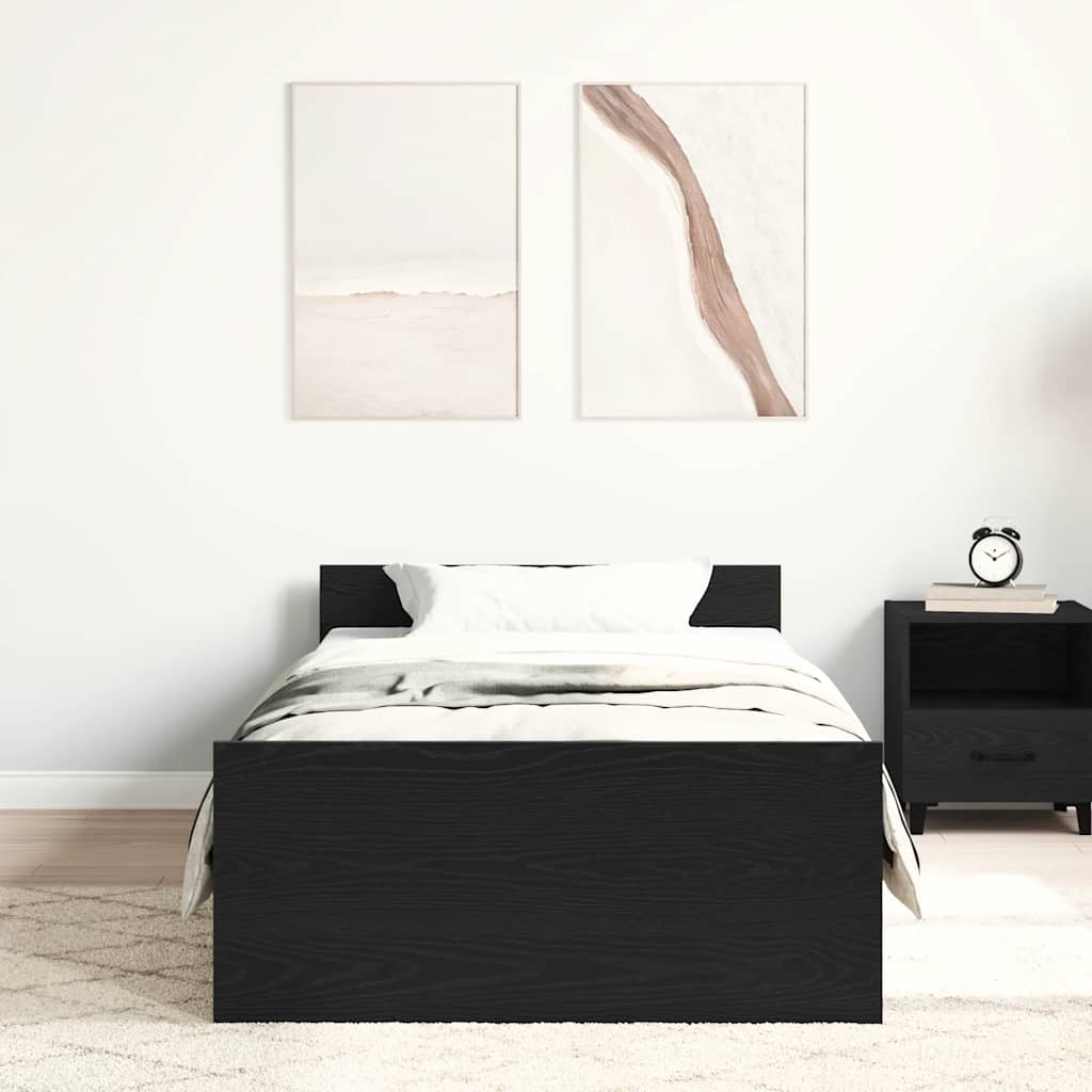 Cadre de lit sans matelas chêne noir 90x190 cm bois ingénierie - XIOS