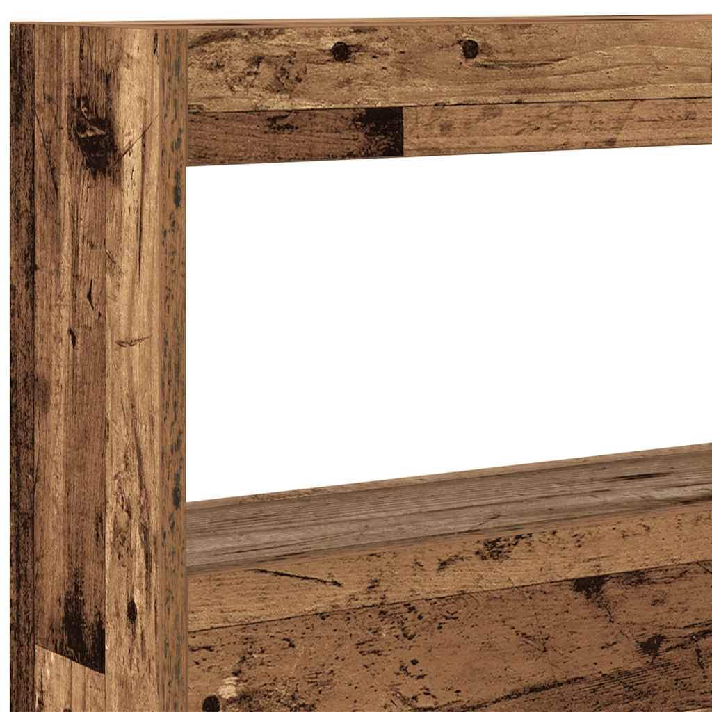 Armoire tête de lit avec LED vieux bois 100x17x102 cm - XIOS