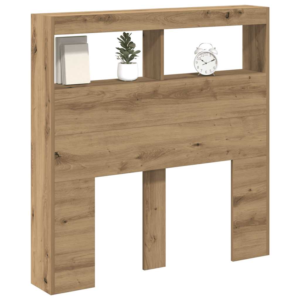 Armoire tête de lit avec LED chêne artisanal 100x17x102 cm - XIOS