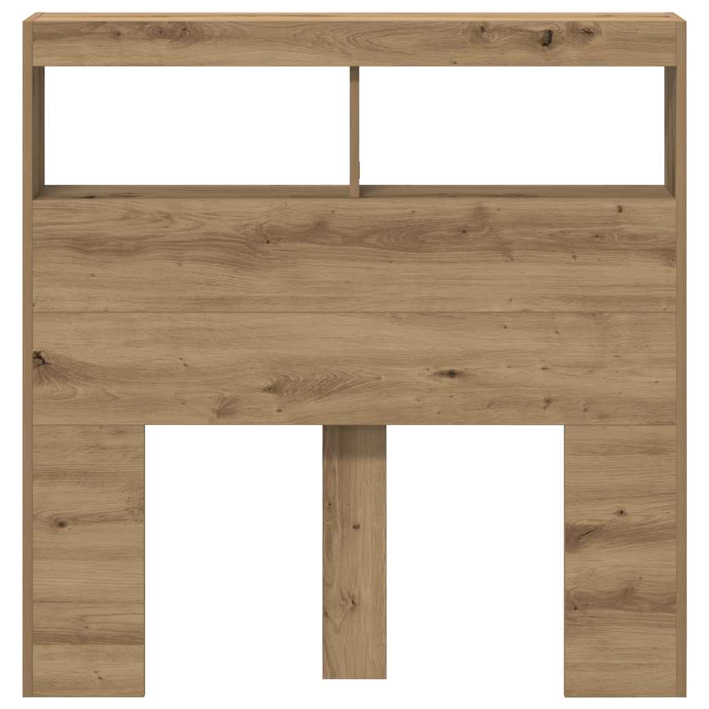Armoire tête de lit avec LED chêne artisanal 100x17x102 cm - XIOS