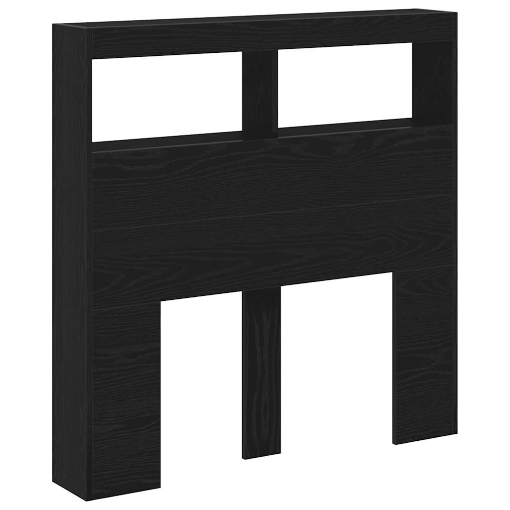 Armoire tête de lit avec LED chêne noir 100x17x102 cm - XIOS