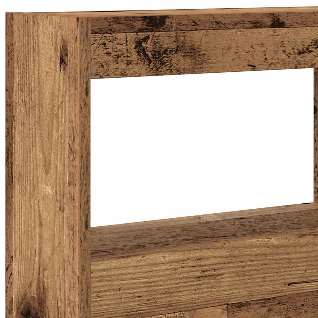 Armoire tête de lit avec LED vieux bois 140x17x102 cm - XIOS