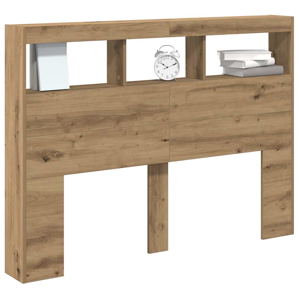 Armoire tête de lit avec LED chêne artisanal 140x17x102 cm - XIOS