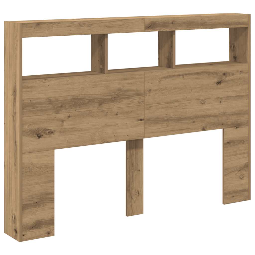 Armoire tête de lit avec LED chêne artisanal 140x17x102 cm - XIOS