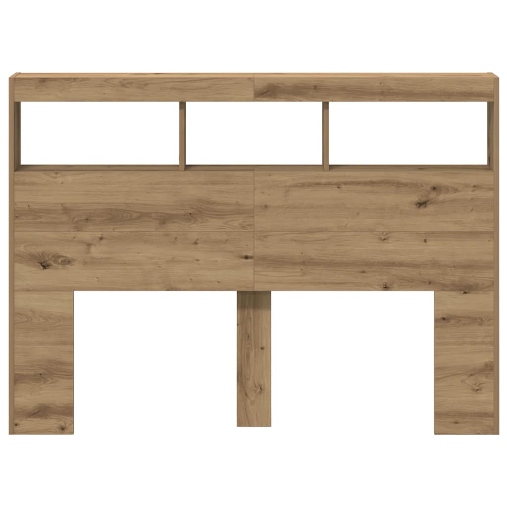 Armoire tête de lit avec LED chêne artisanal 140x17x102 cm - XIOS