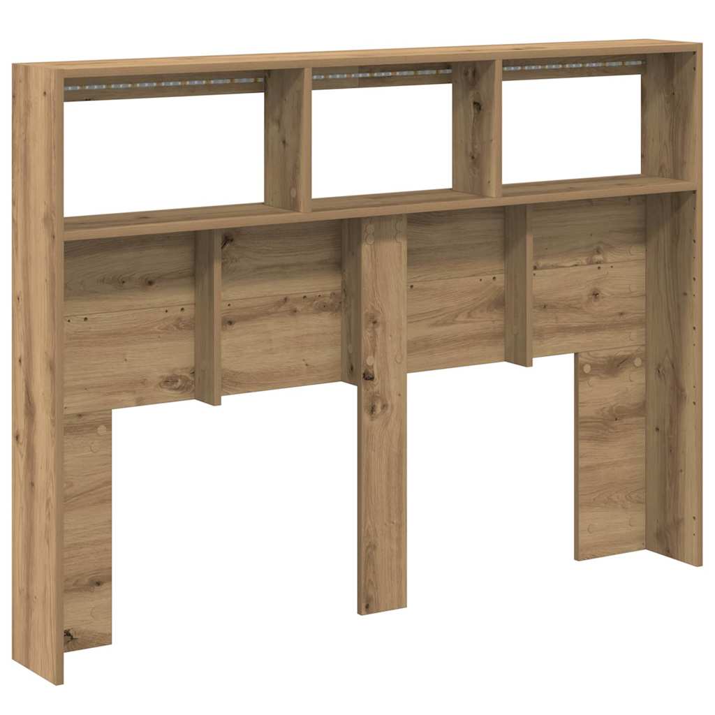 Armoire tête de lit avec LED chêne artisanal 140x17x102 cm - XIOS