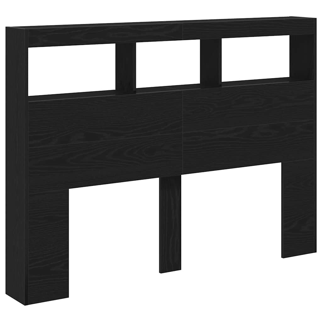 Armoire tête de lit avec LED chêne noir 140x17x102 cm - XIOS
