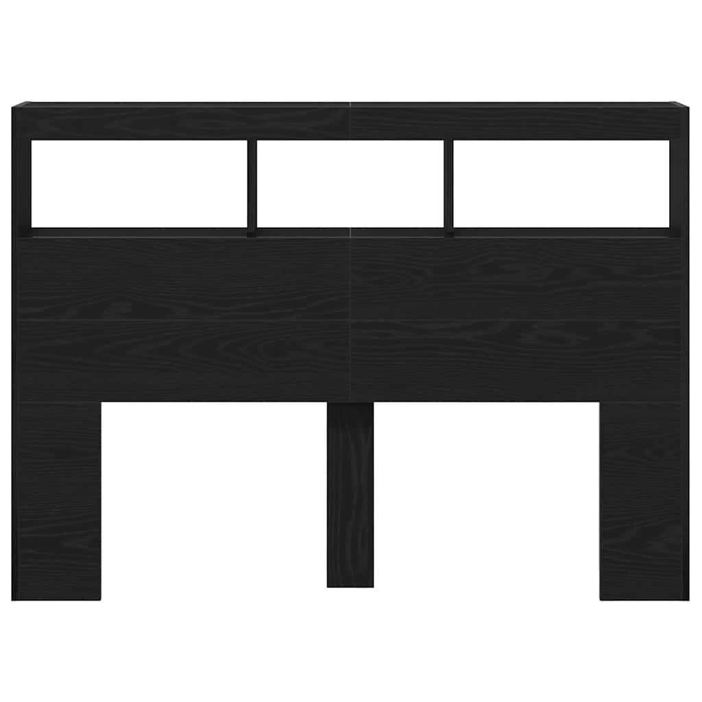 Armoire tête de lit avec LED chêne noir 140x17x102 cm - XIOS