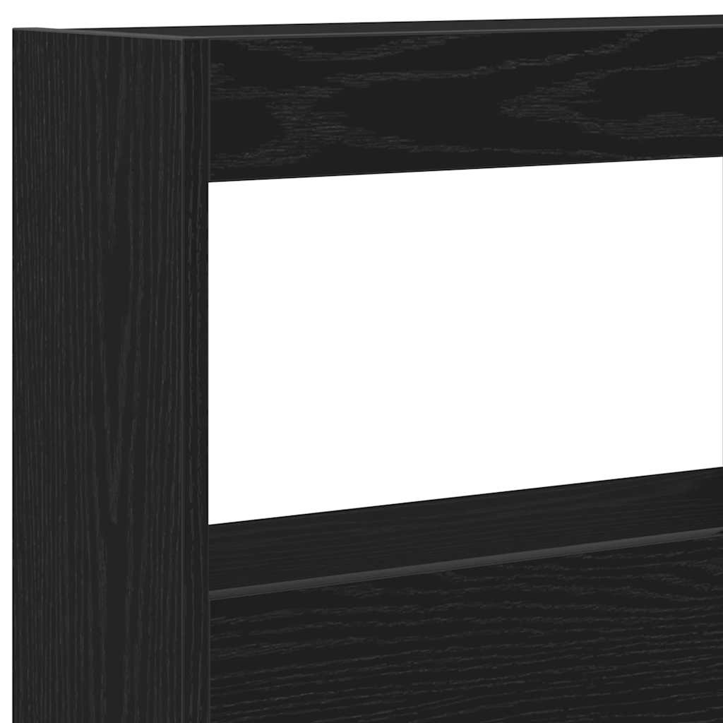 Armoire tête de lit avec LED chêne noir 140x17x102 cm - XIOS