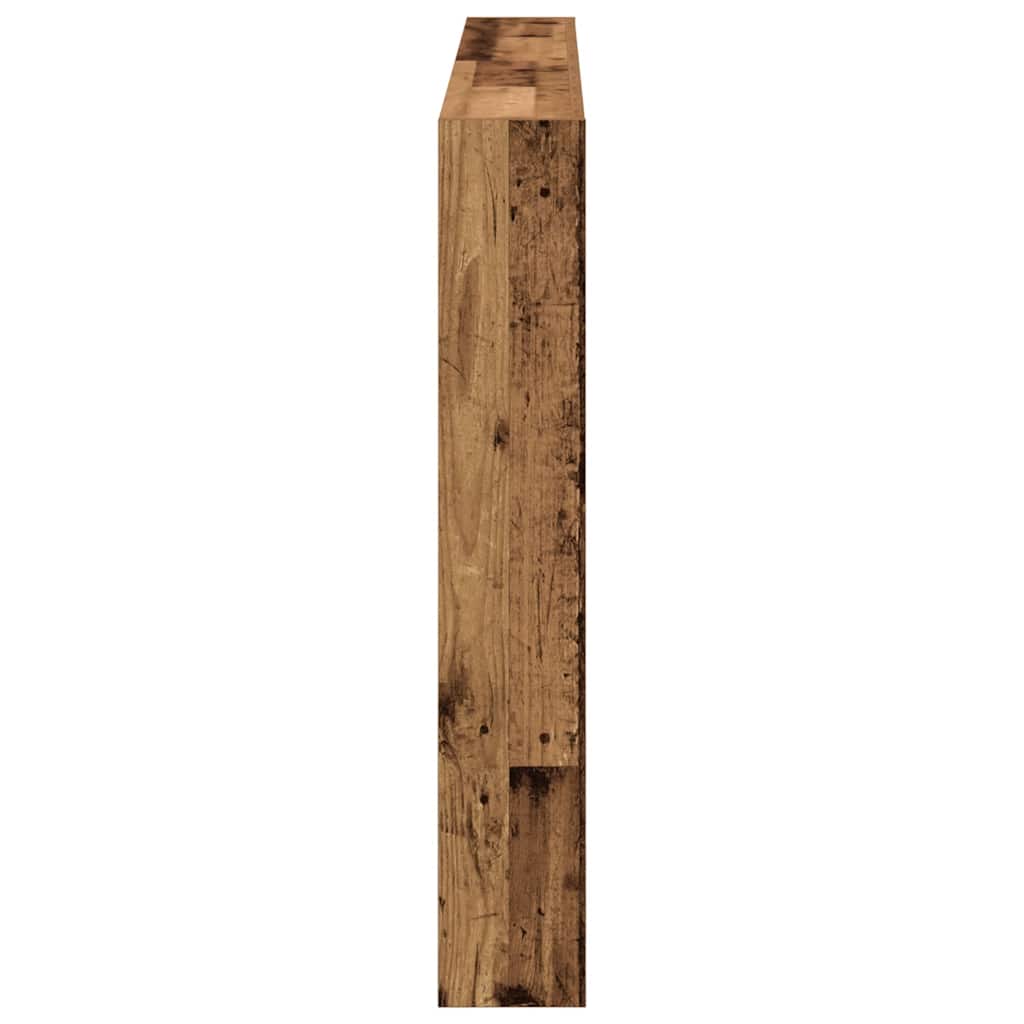Armoire tête de lit avec LED vieux bois 160x17x102 cm - XIOS