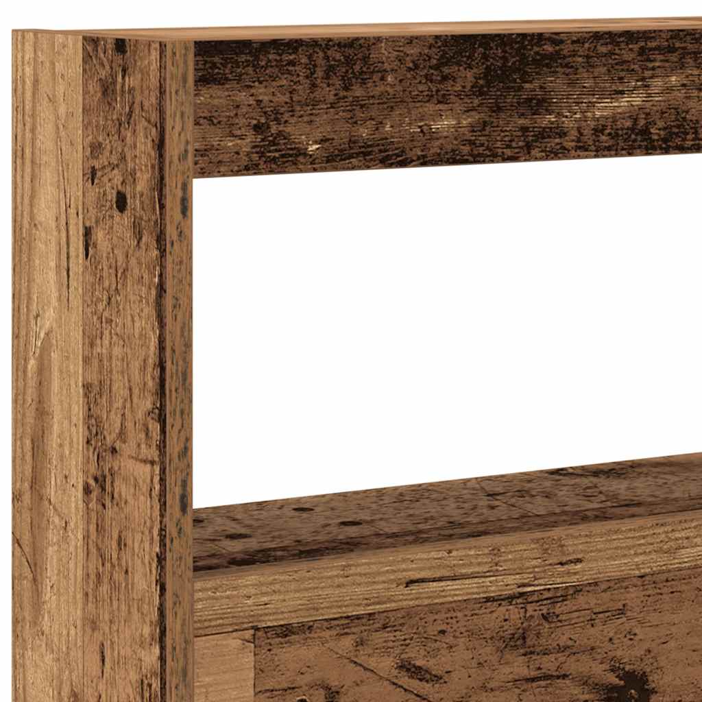Armoire tête de lit avec LED vieux bois 160x17x102 cm - XIOS