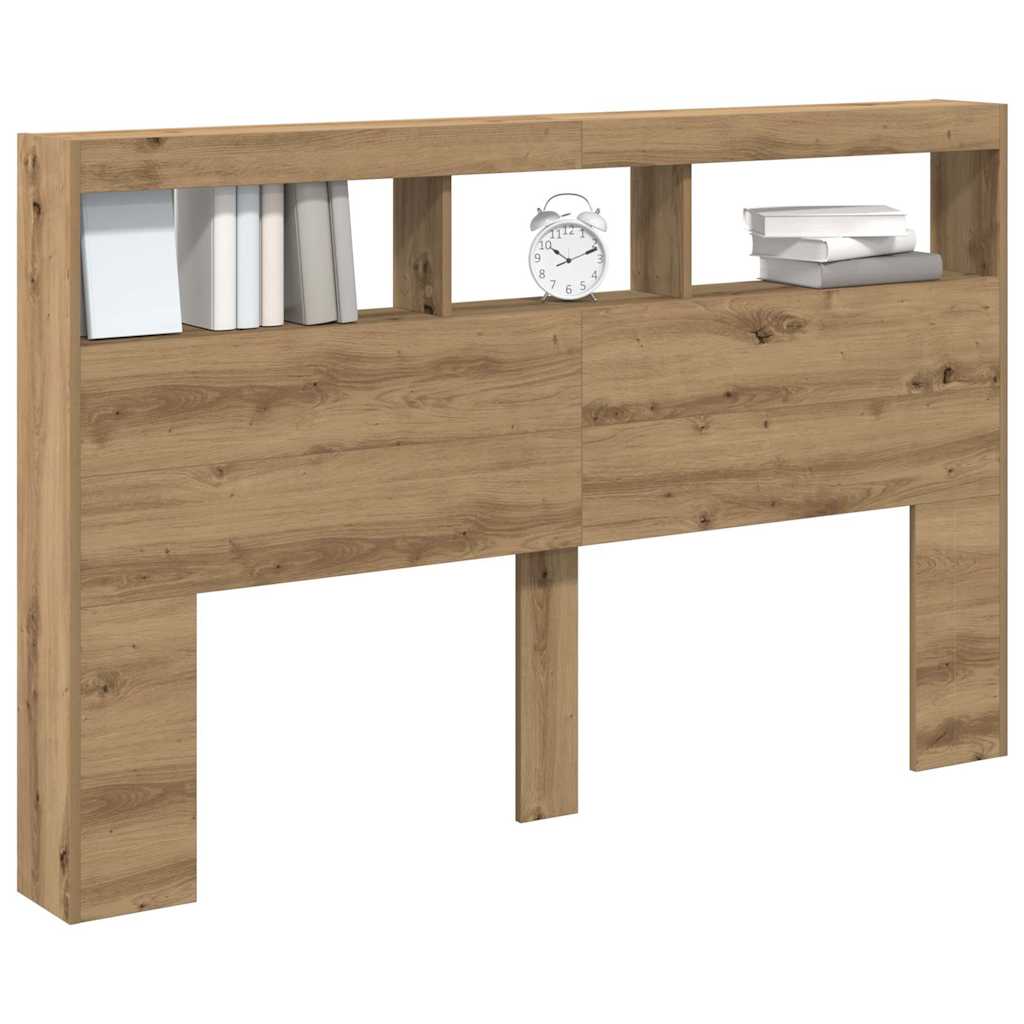 Armoire tête de lit avec LED chêne artisanal 160x17x102 cm - XIOS