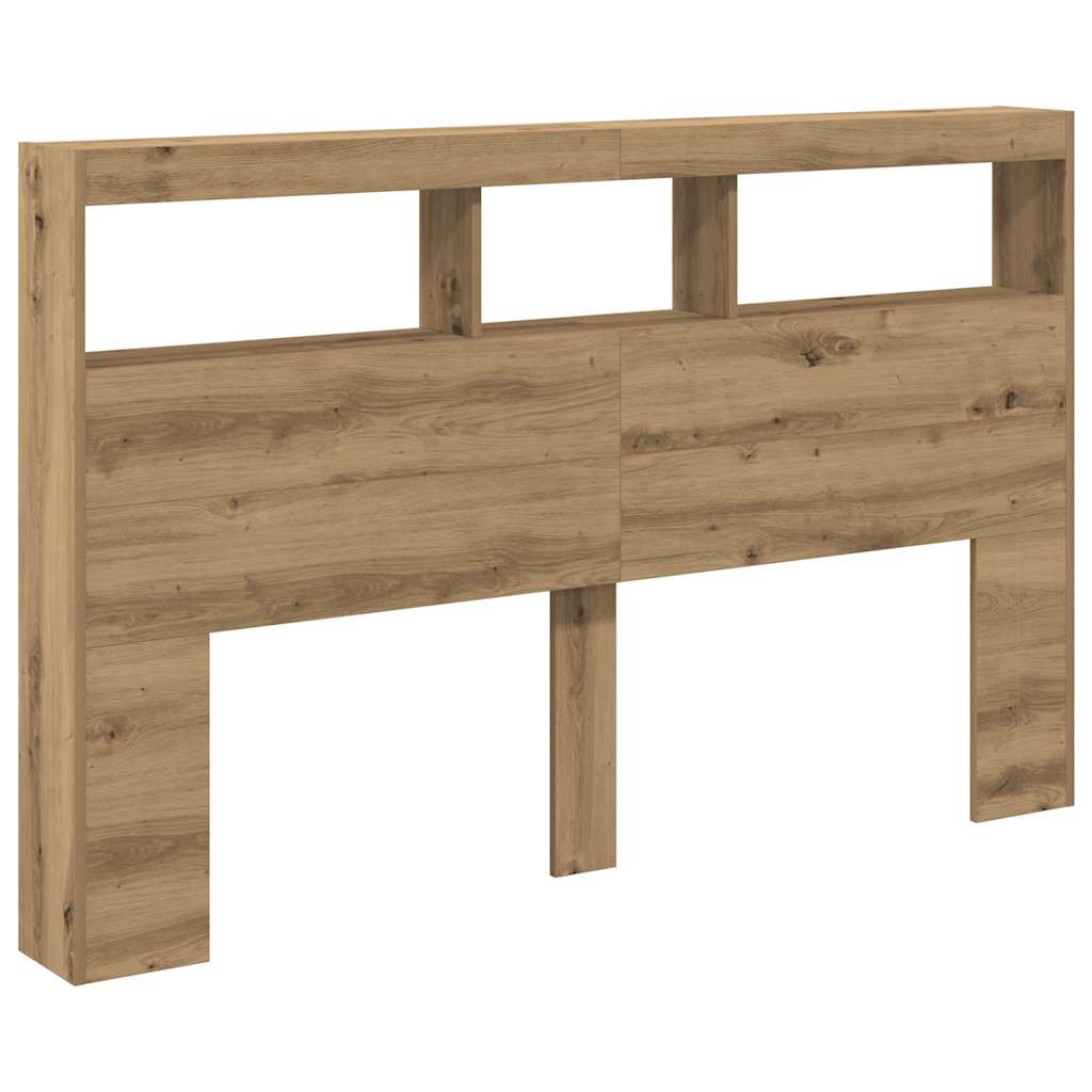 Armoire tête de lit avec LED chêne artisanal 160x17x102 cm - XIOS
