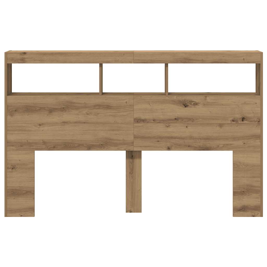 Armoire tête de lit avec LED chêne artisanal 160x17x102 cm - XIOS