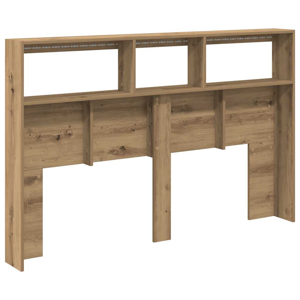 Armoire tête de lit avec LED chêne artisanal 160x17x102 cm - XIOS
