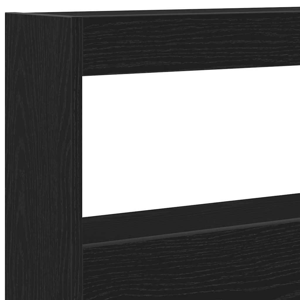 Armoire tête de lit avec LED chêne noir 160x17x102 cm - XIOS