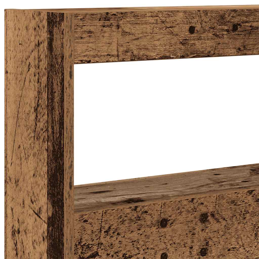Armoire tête de lit avec LED vieux bois 180x17x102 cm - XIOS